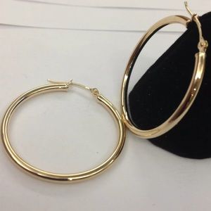 14k SOLID GOLD Tube Hoop Earrings